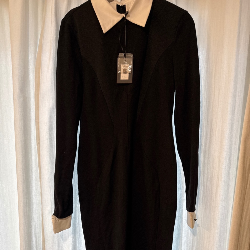 Long black pencil style skirt dress